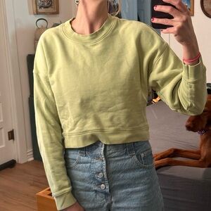 Mate the Label cropped crew neck hoodie in pistachio green